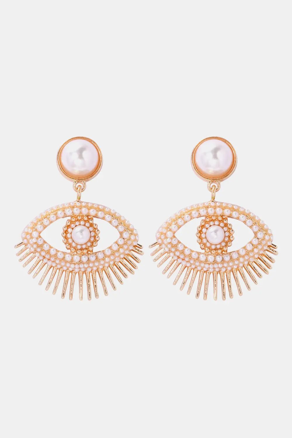 Evil Eye Shape Rhinestone Zinc Alloy Synthetic Dangle Earrings - Celeste    
