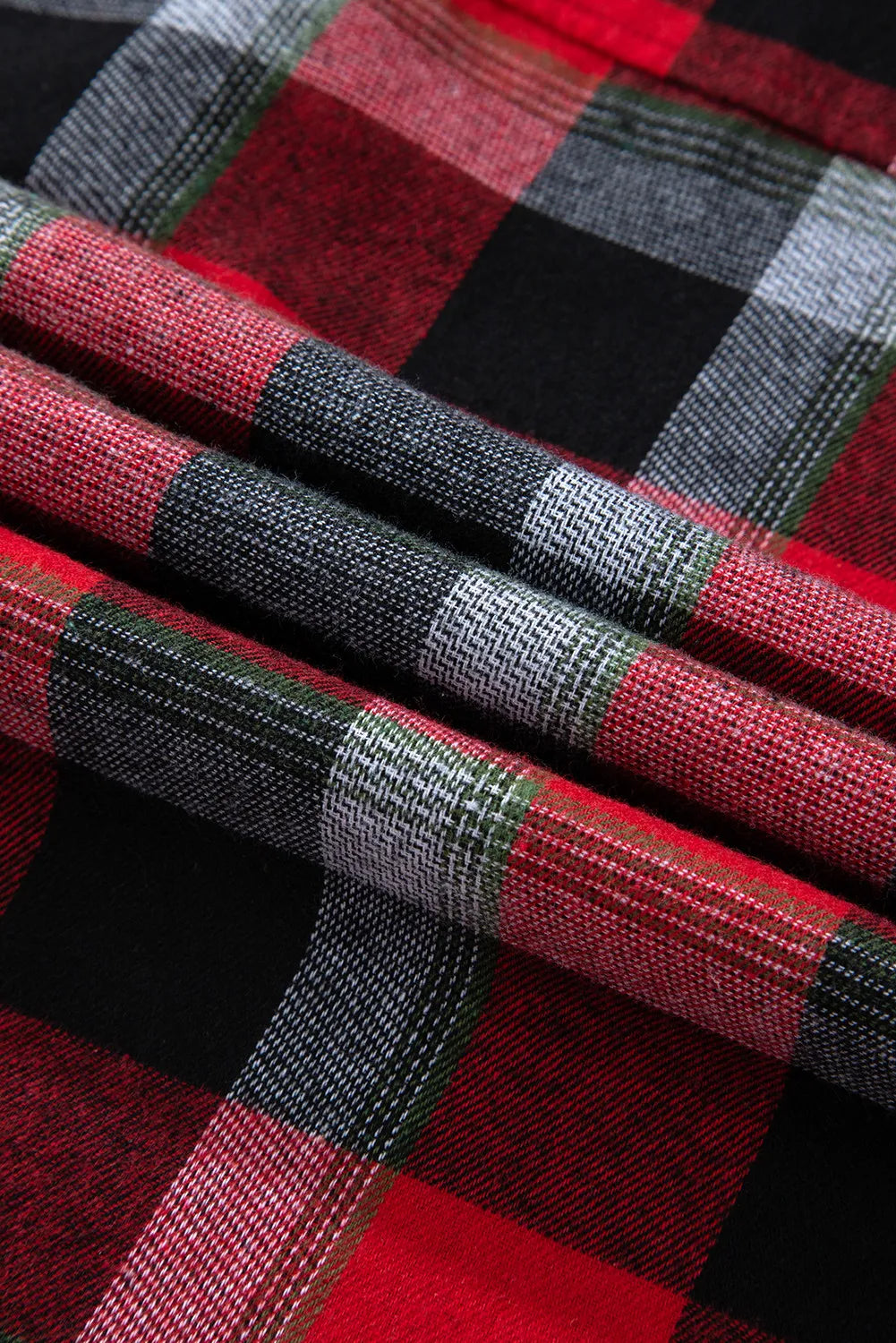 Plaid Long Sleeve Top and Pants Lounge Set - Celeste    