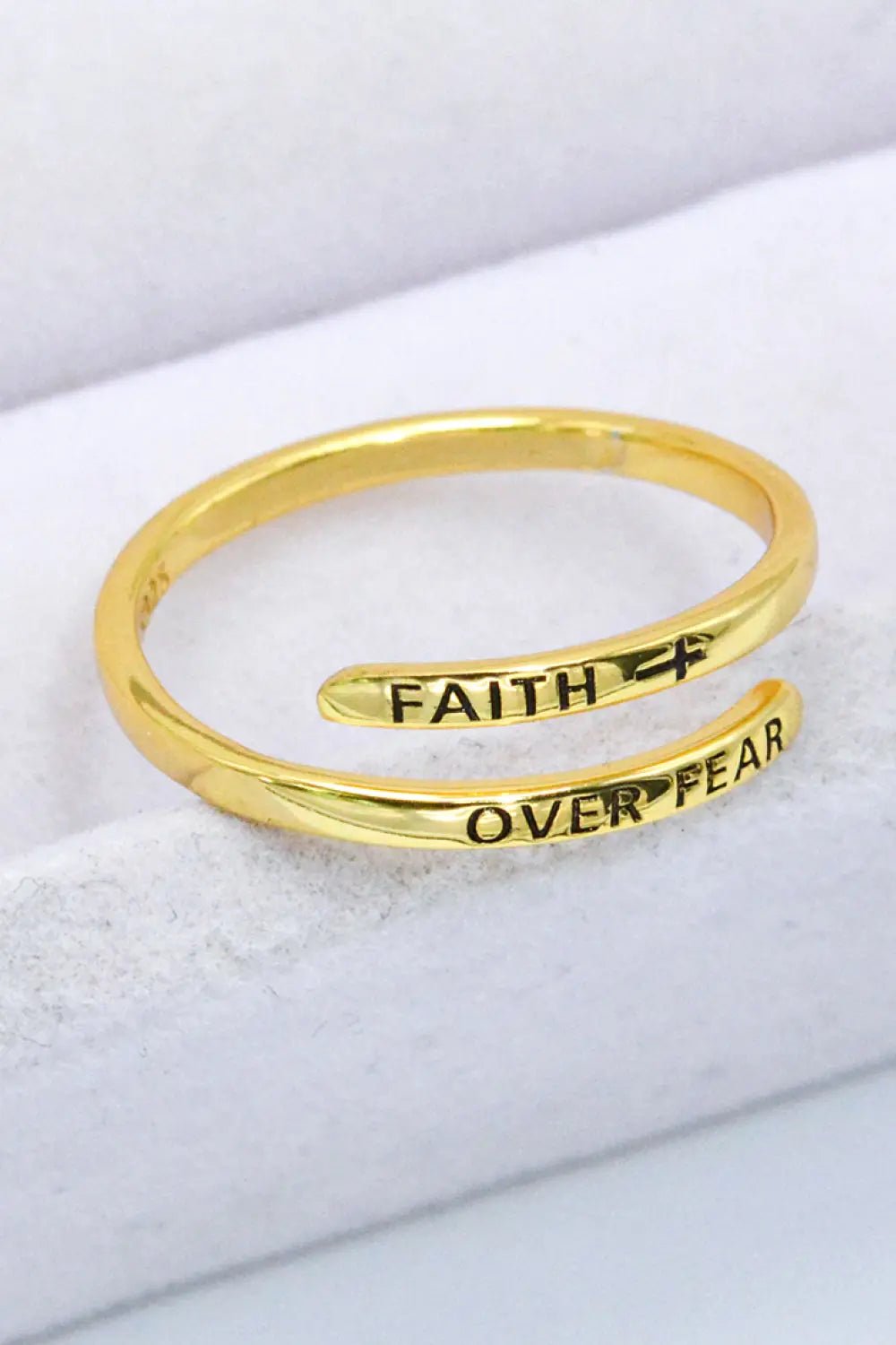 FAITH OVER FEAR Bypass Ring - Celeste    