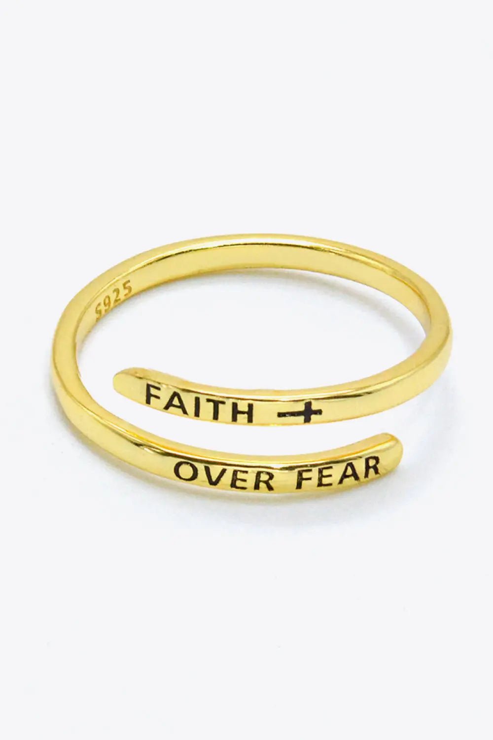 FAITH OVER FEAR Bypass Ring - Celeste    