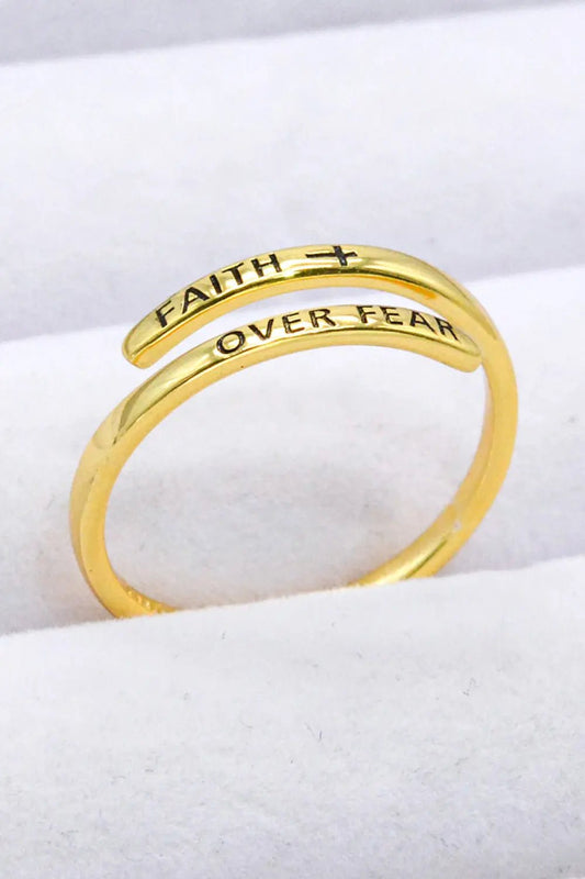 FAITH OVER FEAR Bypass Ring - Celeste    