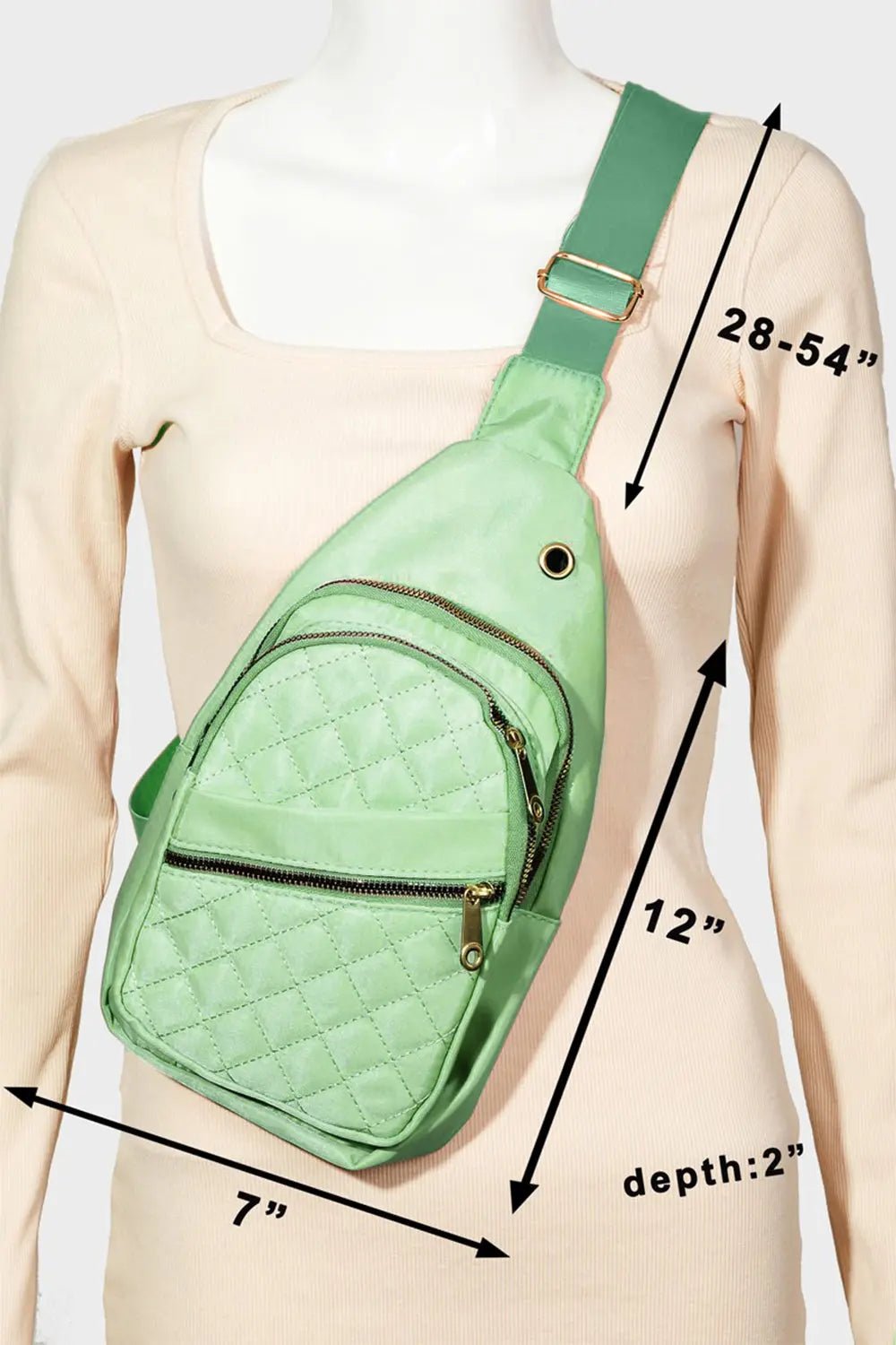 Fame Multi-Layer Zipper Crossbody Bag - Celeste    