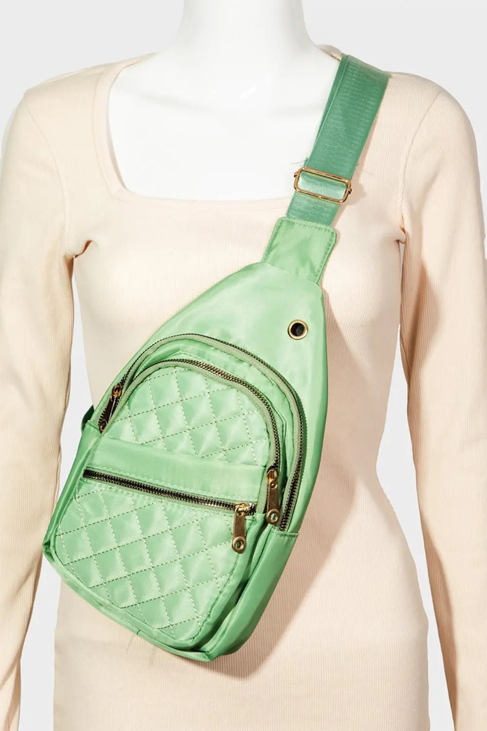 Fame Multi-Layer Zipper Crossbody Bag - Celeste    