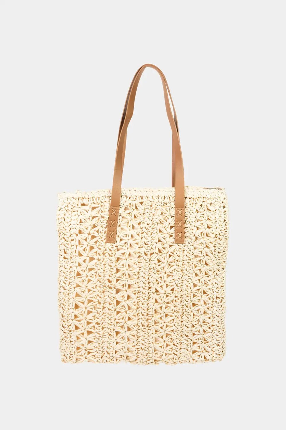 Fame Straw Braided Tote Bag - Celeste    