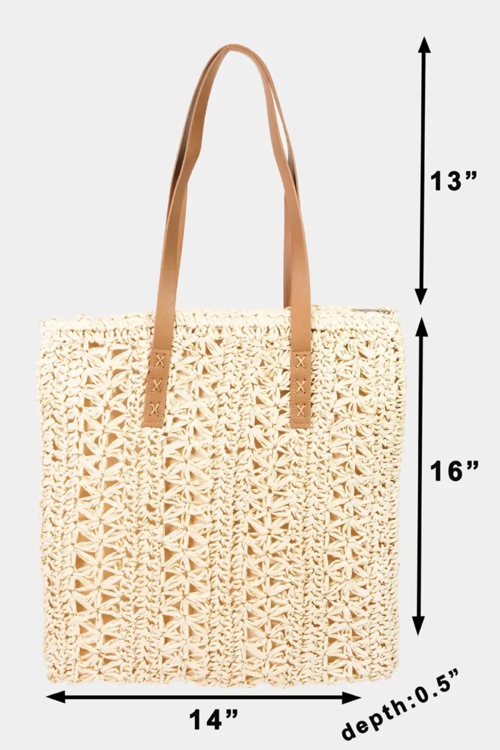 Fame Straw Braided Tote Bag - Celeste    