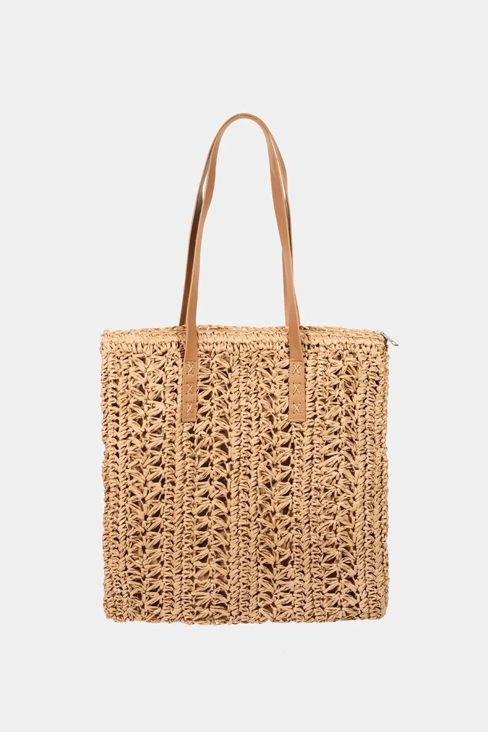Fame Straw Braided Tote Bag - Celeste    