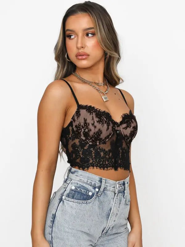 Fantasia - Lace camisole Bustier - Celeste    