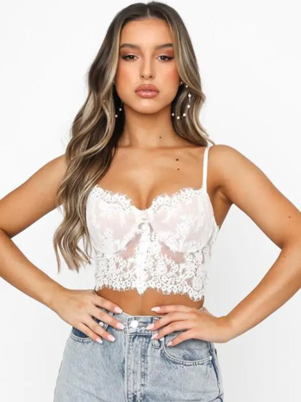 Fantasia - Lace camisole Bustier - Celeste    