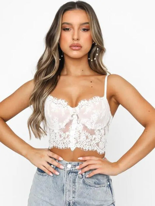 Fantasia - Lace camisole Bustier - Celeste    