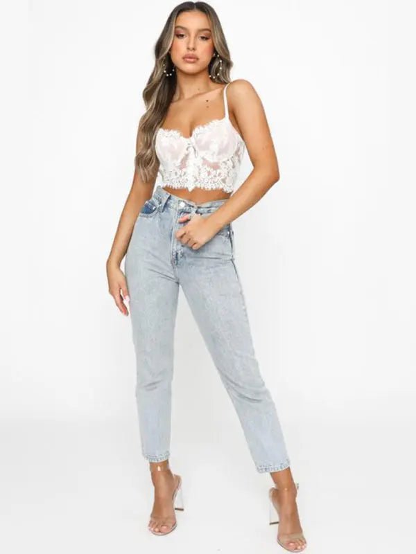 Fantasia - Lace camisole Bustier - Celeste    