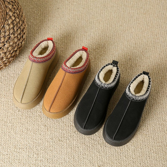 Faux Fur Center-Seam Slippers - Celeste    