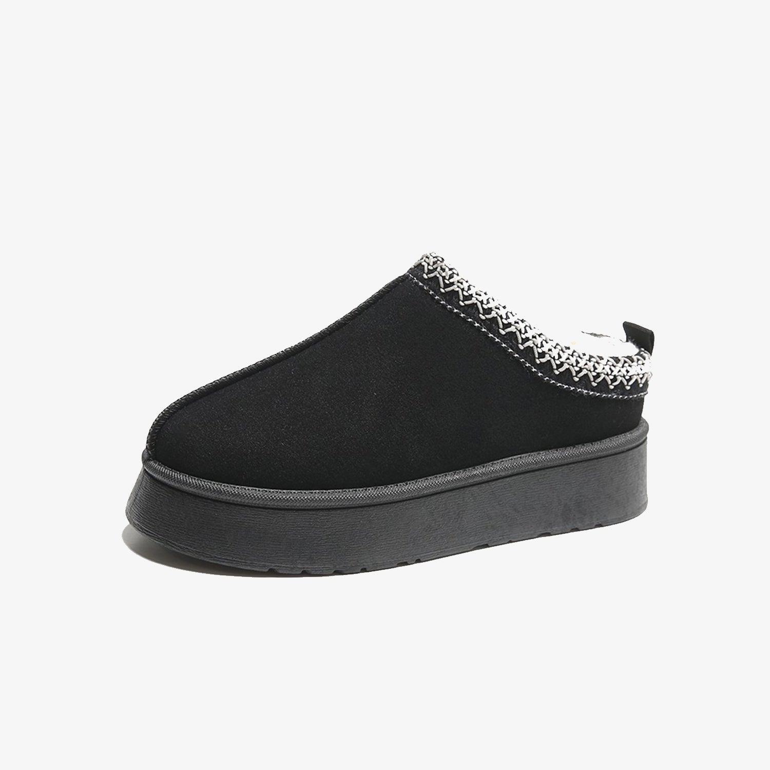 Faux Fur Center-Seam Slippers - Celeste    
