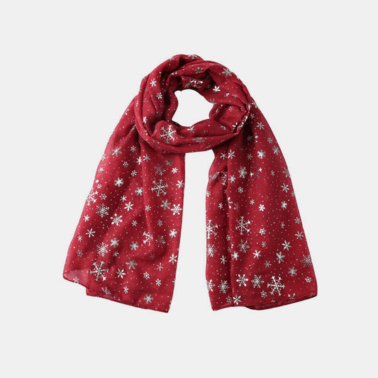 Thermal Snowflakes Polyester Scarf - Celeste    