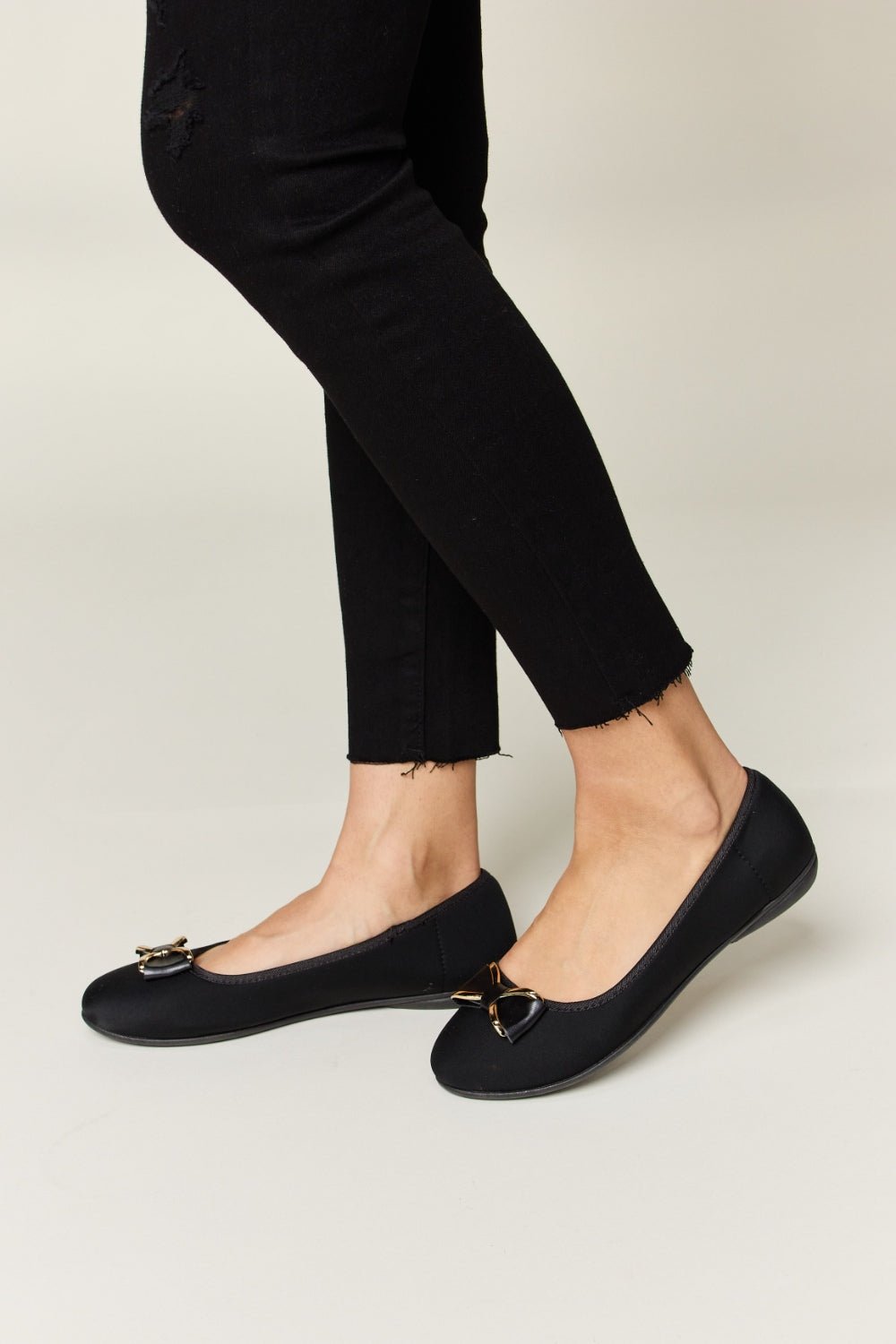Forever Link Metal Buckle Flat Loafers - Celeste    
