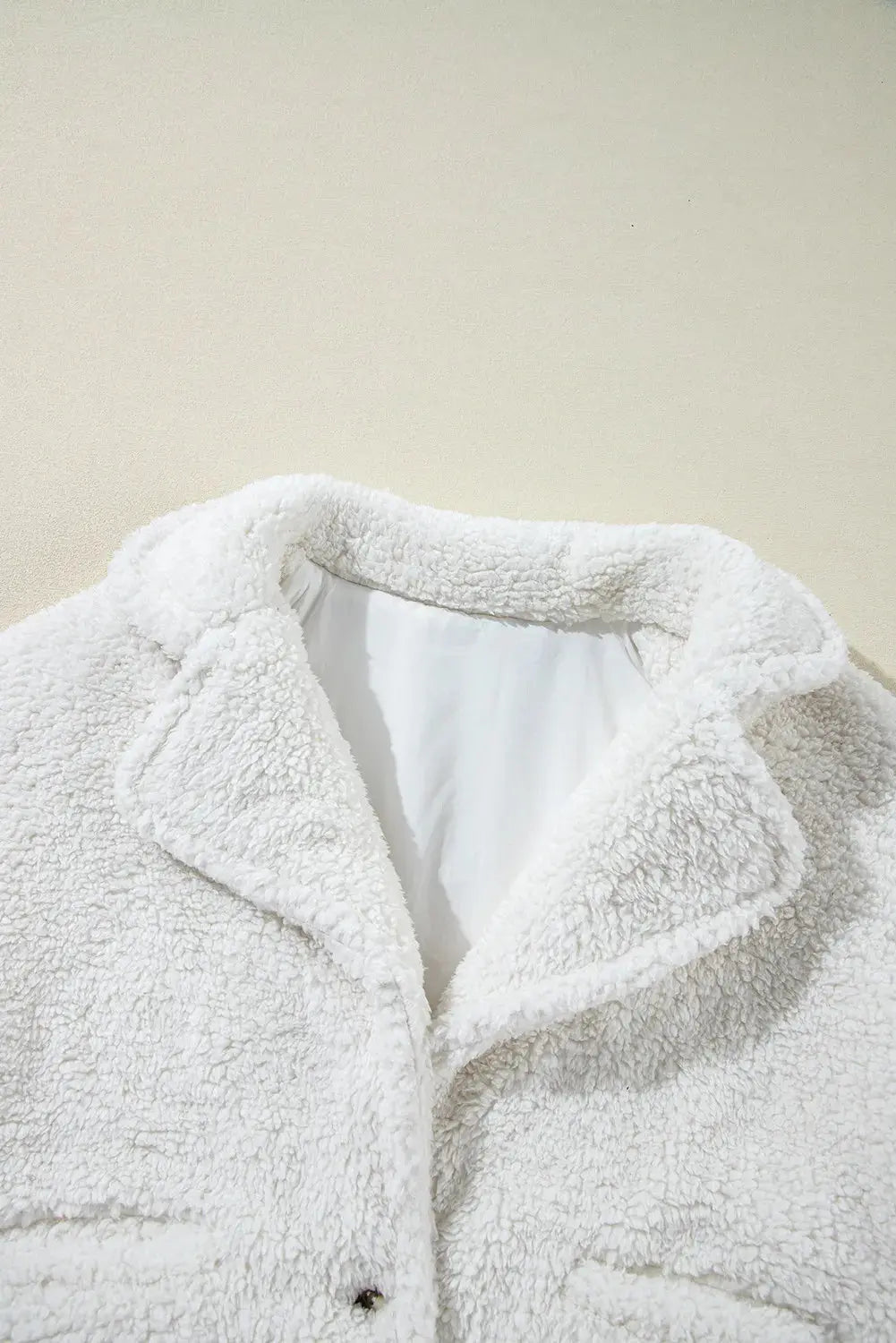 Fuzzy One Button Long Sleeve Jacket - Celeste    