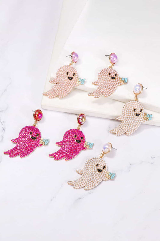 Ghost Shape Synthetic Pearl Dangle Earrings - Celeste    