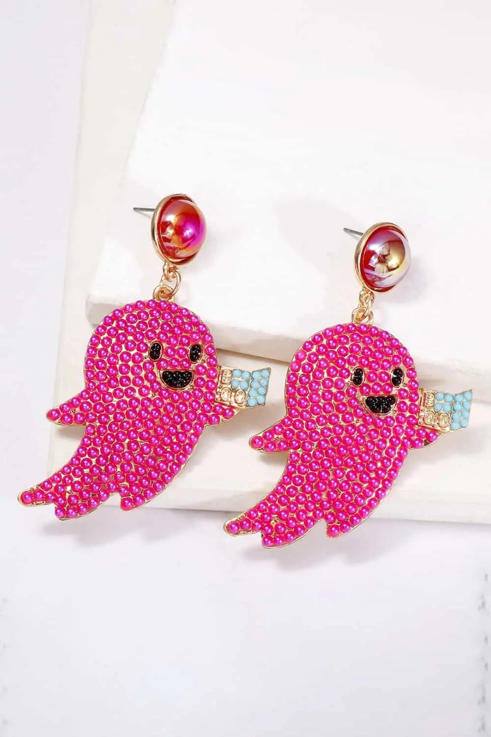 Ghost Shape Synthetic Pearl Dangle Earrings - Celeste    
