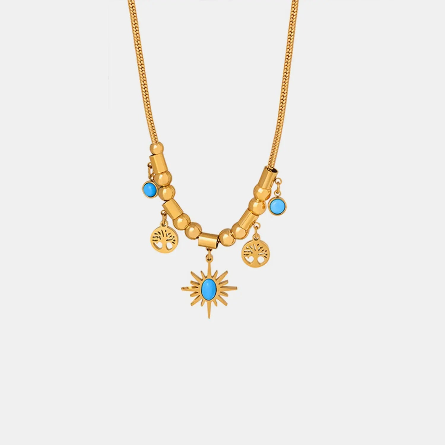 Gold-Plated Titanium Steel Charm Necklace - Celeste    