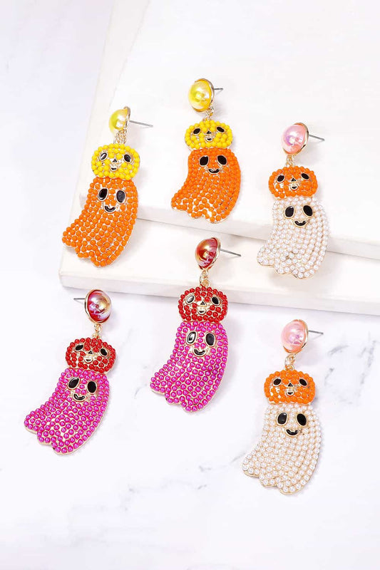 Halloween Ghost Shape Dangle Earrings - Celeste    