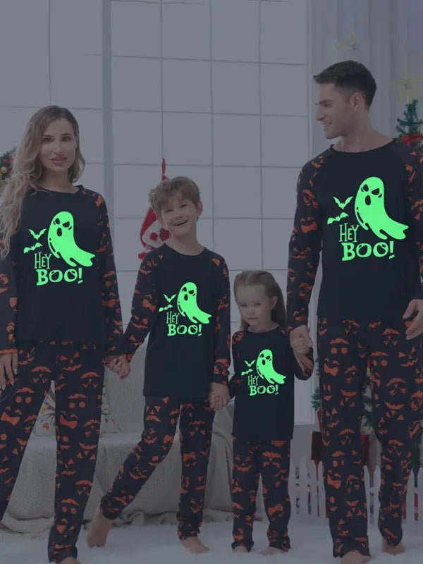 Halloween parent-child printed home pajamas two-piece set - Celeste    