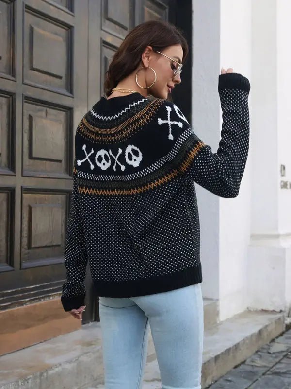 Halloween Sweatshirts - Skull - Celeste    