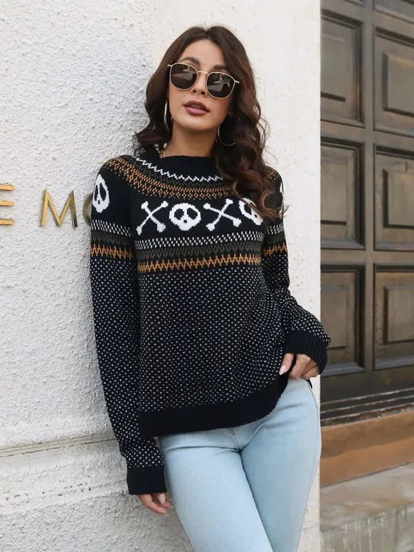 Halloween Sweatshirts - Skull - Celeste    