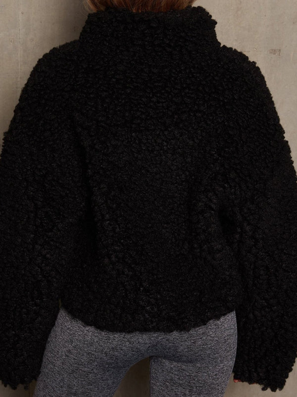 Plush Cropped Jacket Sherpa Wool Coat