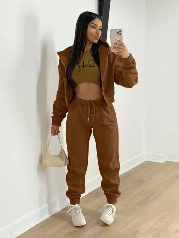 Conjunto deportivo informal de dos piezas para mujer 