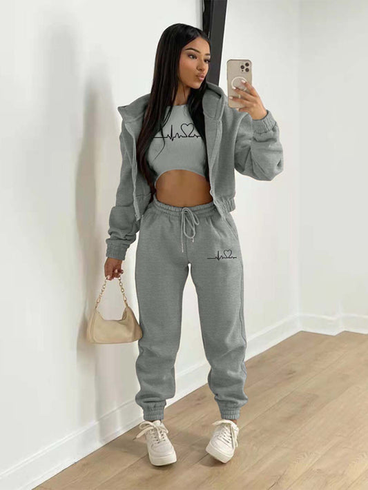 Conjunto deportivo informal de dos piezas para mujer 