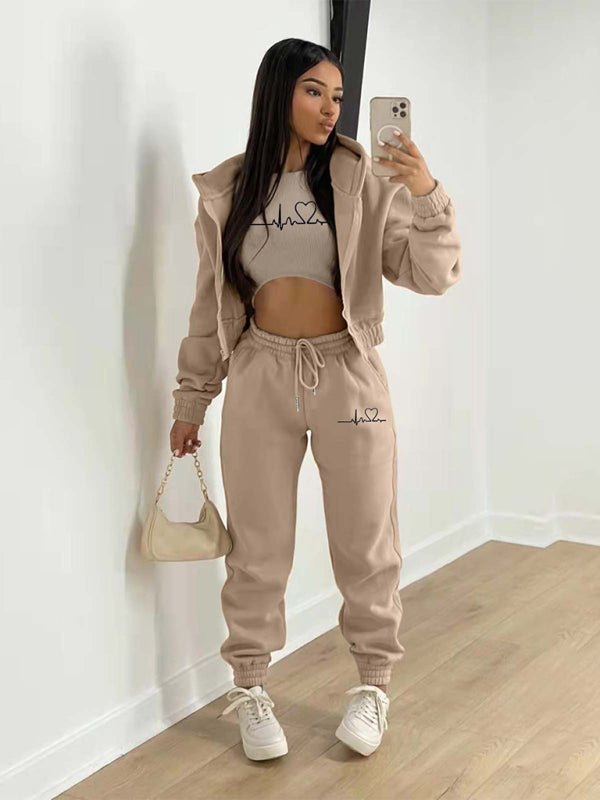 Conjunto deportivo informal de dos piezas para mujer 
