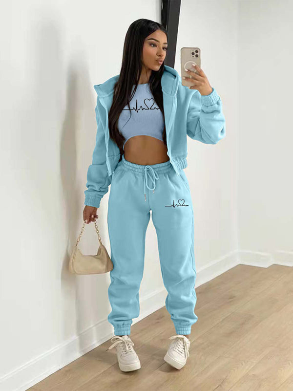 Conjunto deportivo informal de dos piezas para mujer 