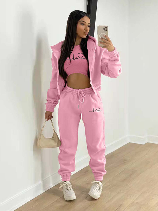 Conjunto deportivo informal de dos piezas para mujer 
