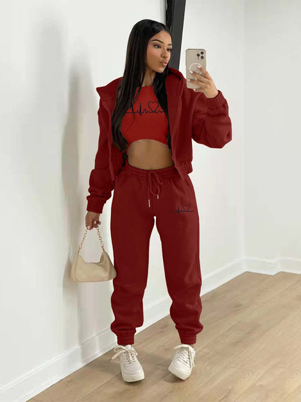 Conjunto deportivo informal de dos piezas para mujer 