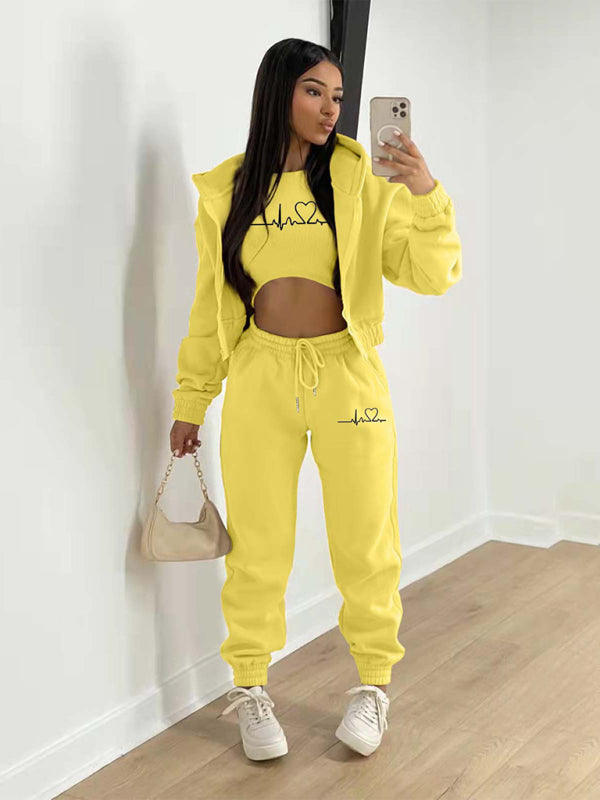Conjunto deportivo informal de dos piezas para mujer 