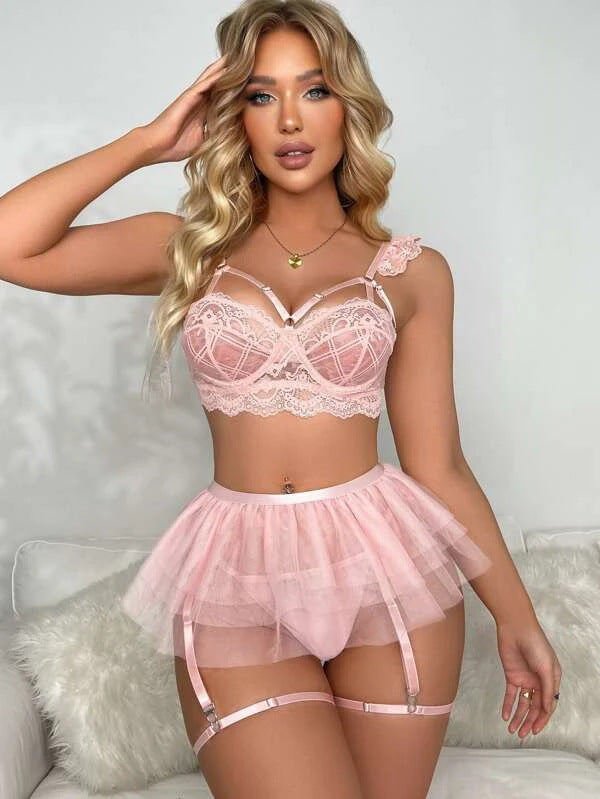 Adult erotic hollow backless suit Lingerie Sets - Celeste    
