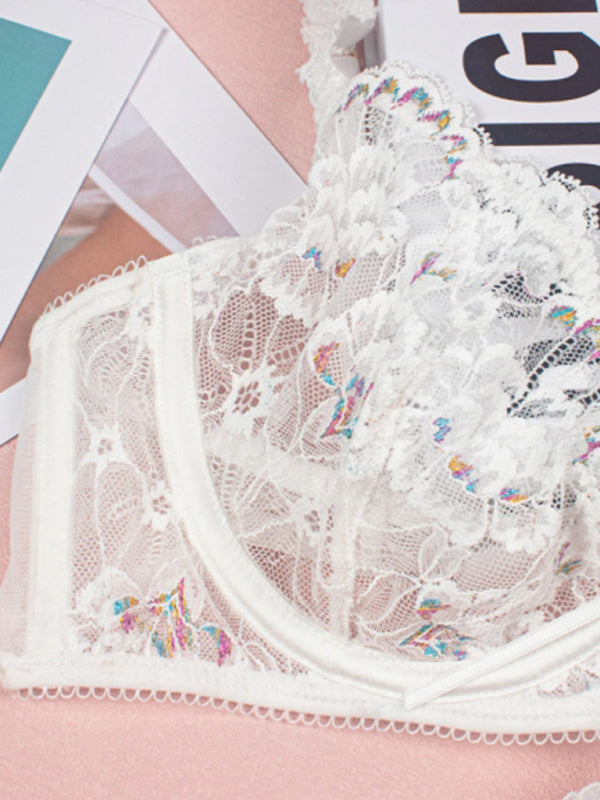 Flower embroidered 3 piece lingiere - Celeste  Lingerie  