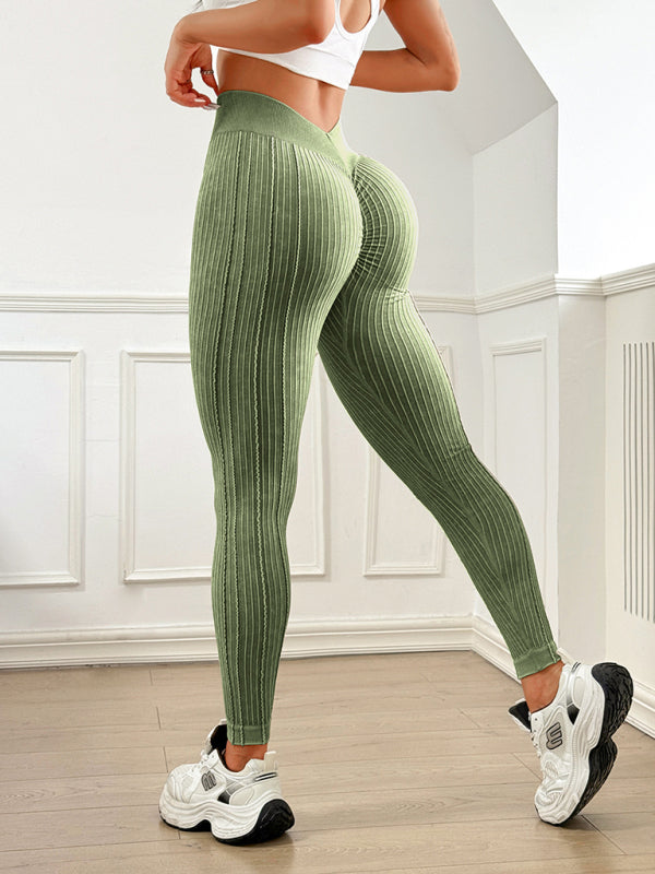 V Waist Peach Lift Seamless Leggings – High Waisted Yoga Pants for Women, Butt Lifting Gym Tights, Running & Fitness Activewear