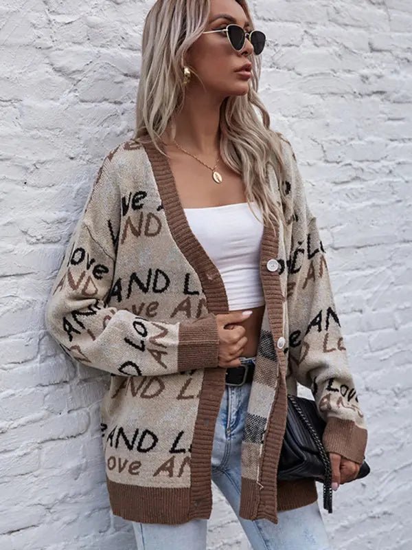 Ladies Brown Cardigan Sweater - Celeste    