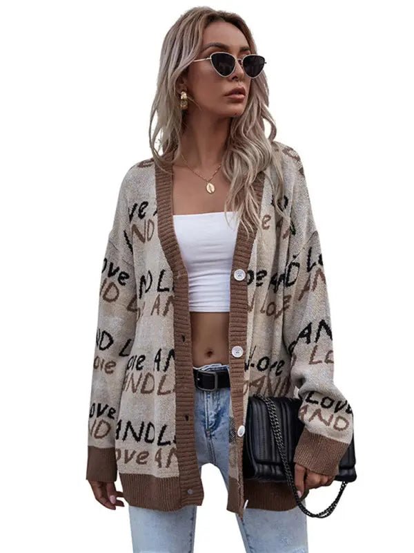 Ladies Brown Cardigan Sweater - Celeste    