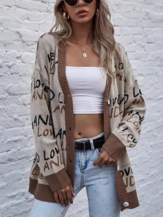Ladies Brown Cardigan Sweater - Celeste    