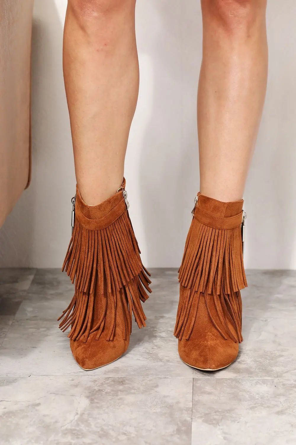 Legend Women's Tassel Wedge Heel Ankle Booties - Celeste    