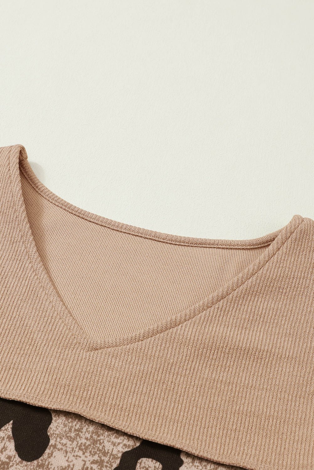 Leopard Colorblock Knit Top - Celeste  Tops/Long Sleeve Tops  