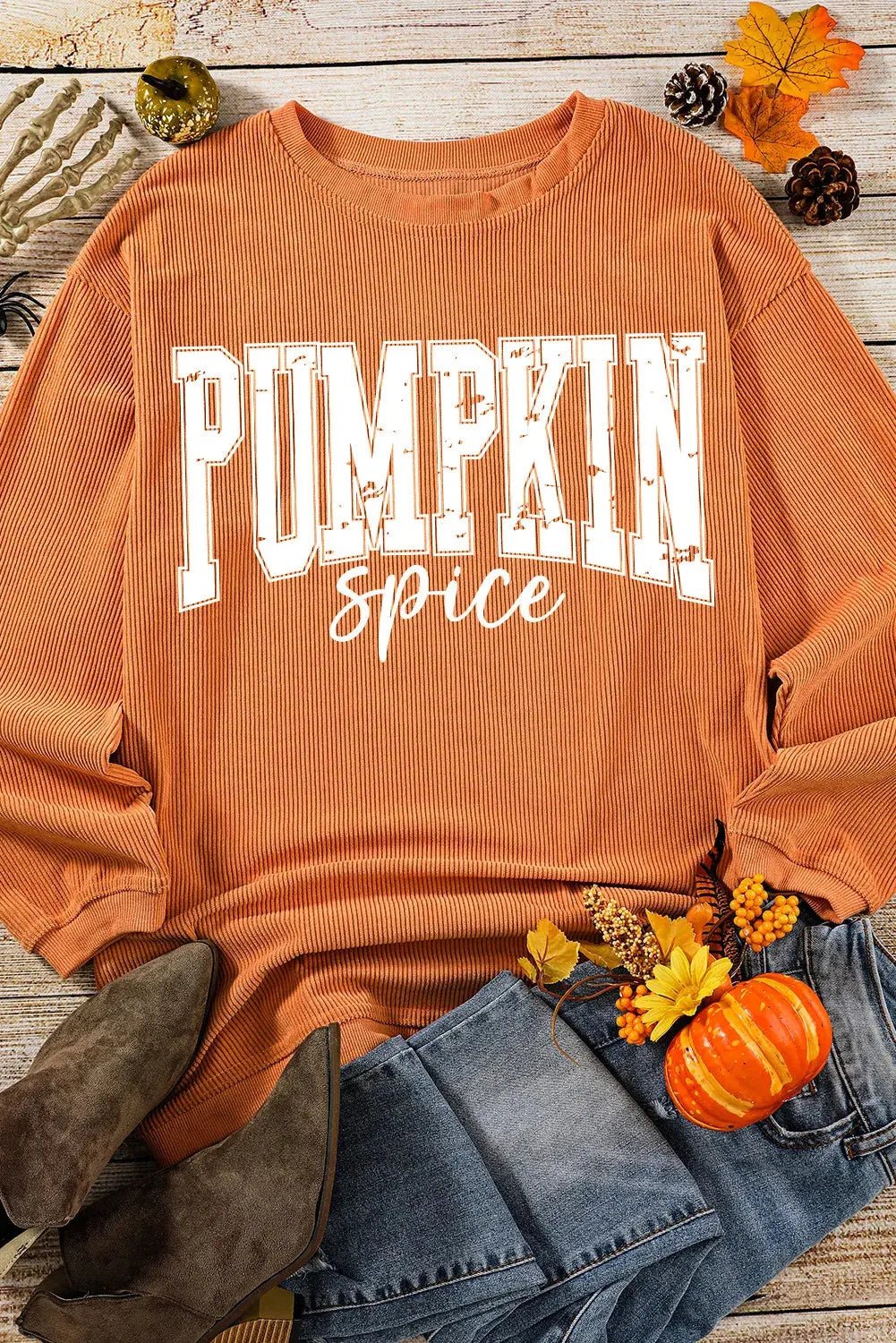 Letter Graphic Long Sleeve Sweatshirt - Celeste    