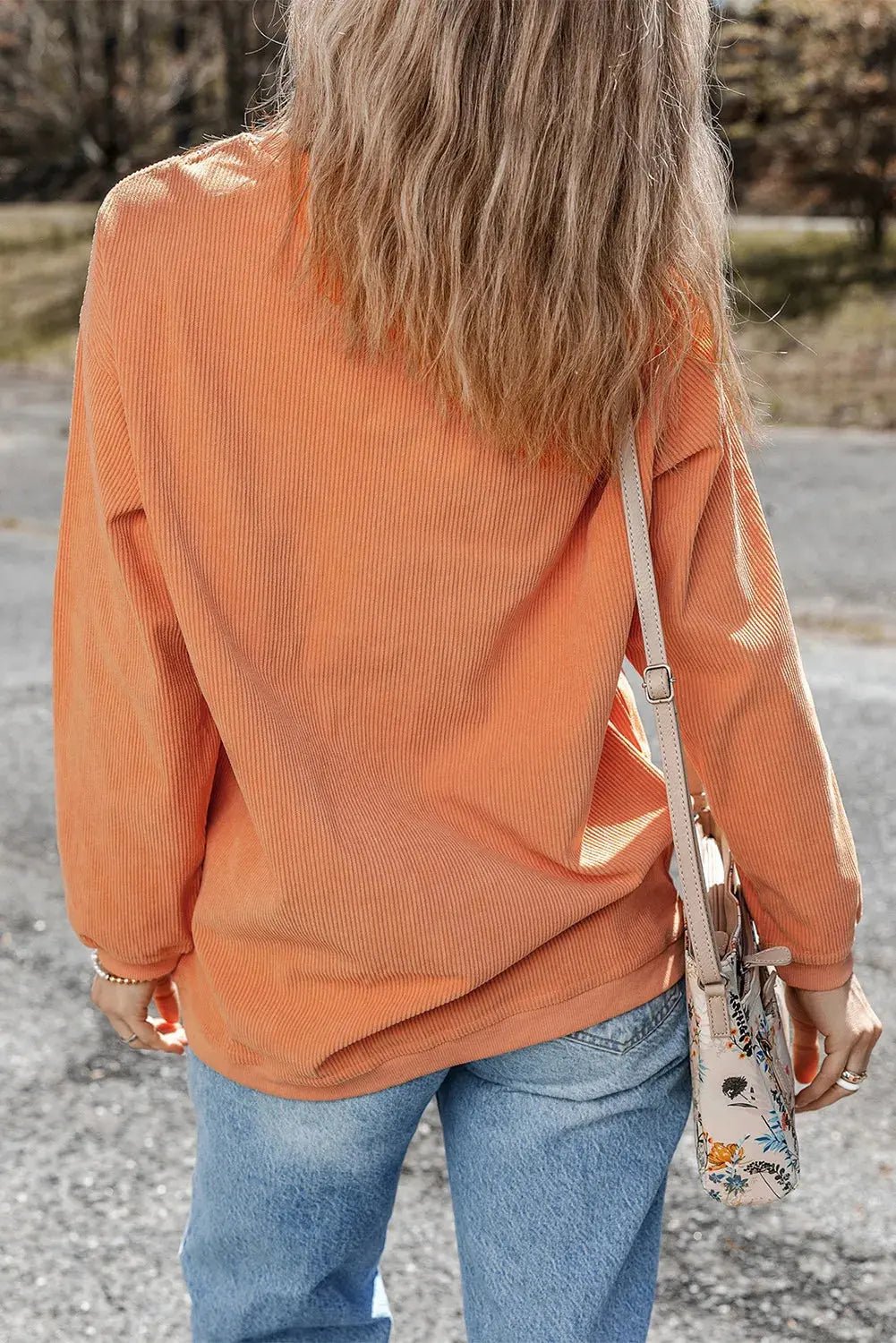 Letter Graphic Long Sleeve Sweatshirt - Celeste    