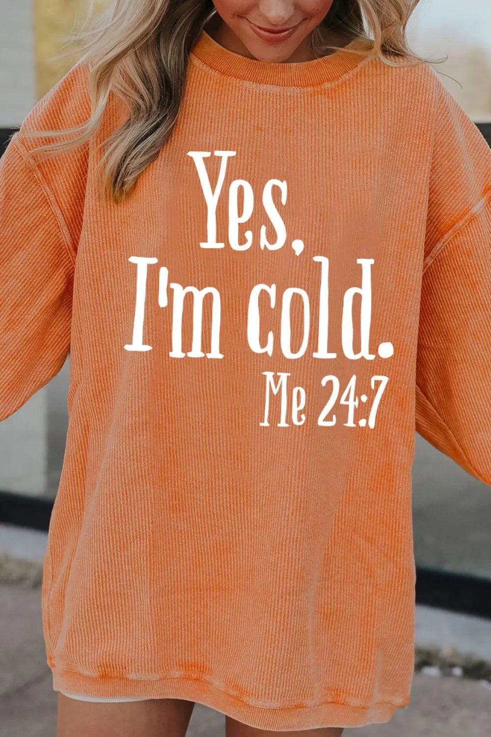 Letter Graphic Round Neck Long Sleeve Sweatshirt - Celeste    