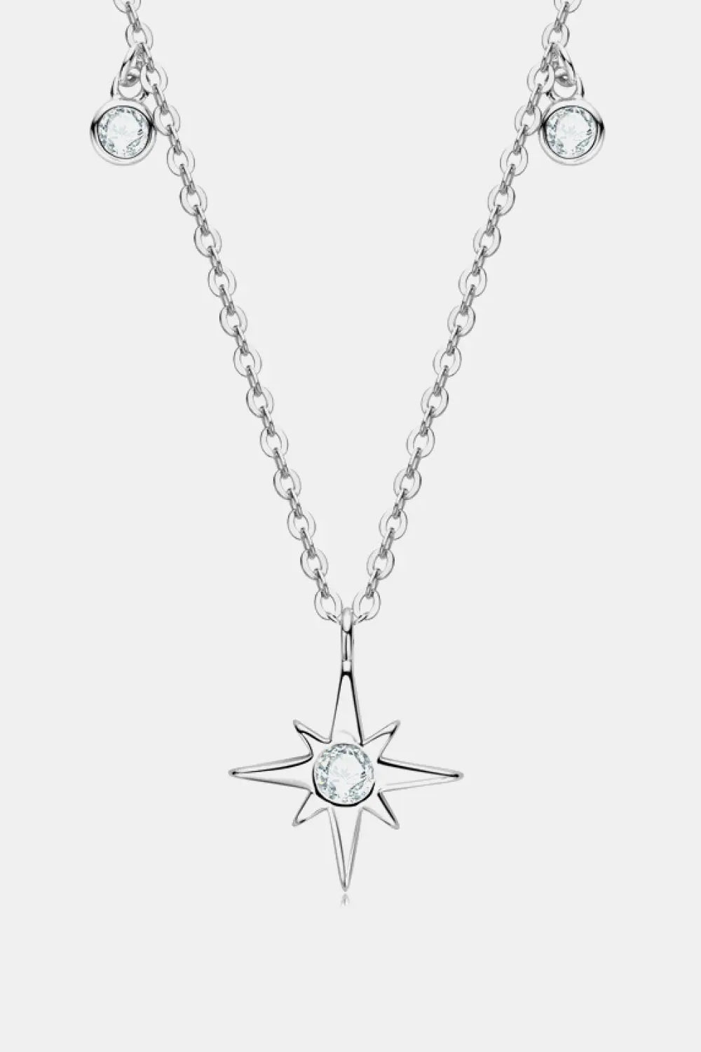 Moissanite North Star Pendant 925 Sterling Silver Necklace - Celeste    