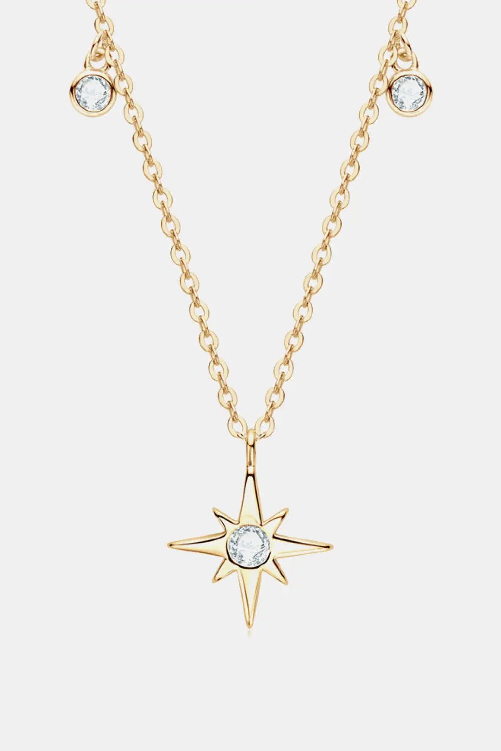 Moissanite North Star Pendant 925 Sterling Silver Necklace - Celeste    