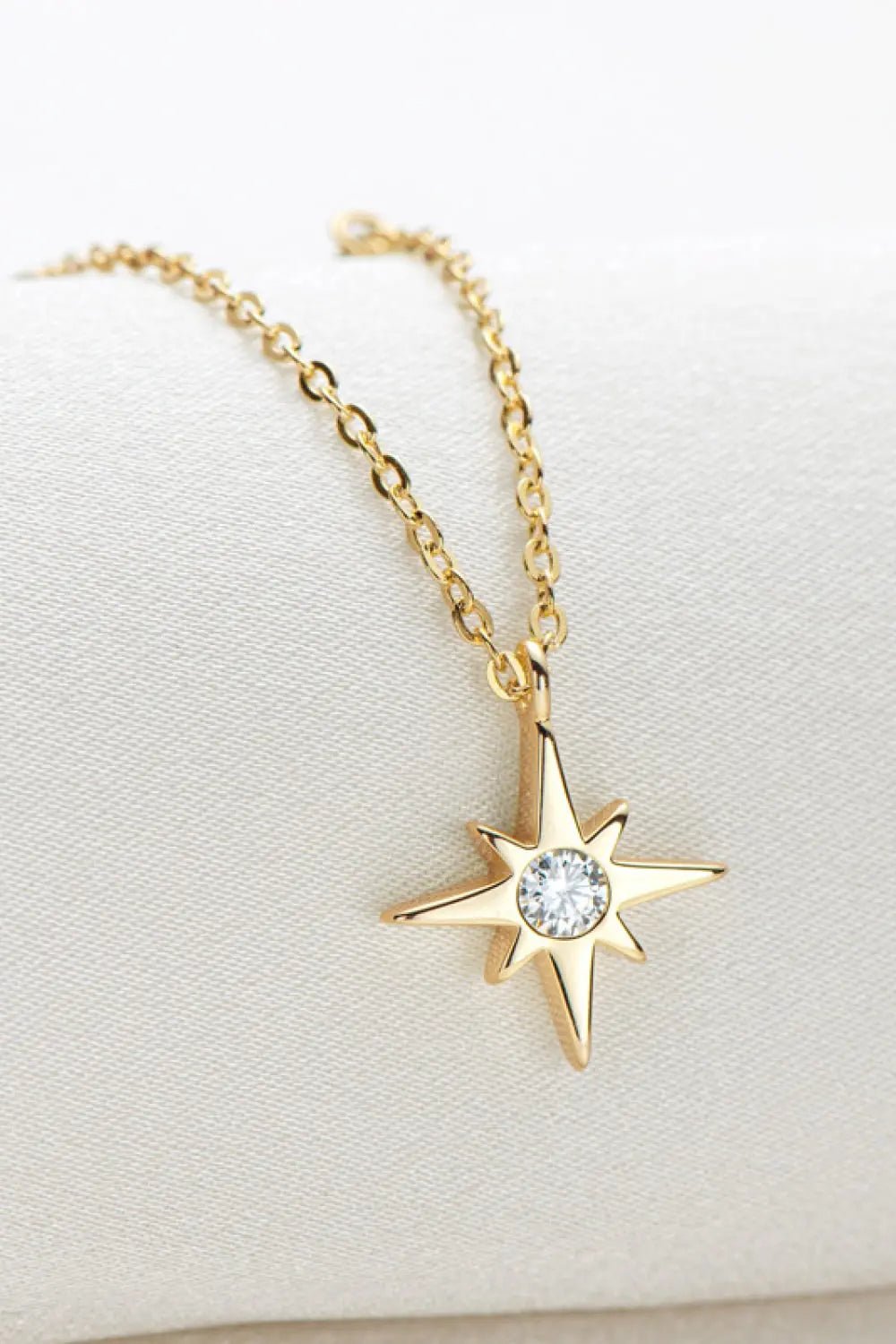 Moissanite North Star Pendant 925 Sterling Silver Necklace - Celeste    