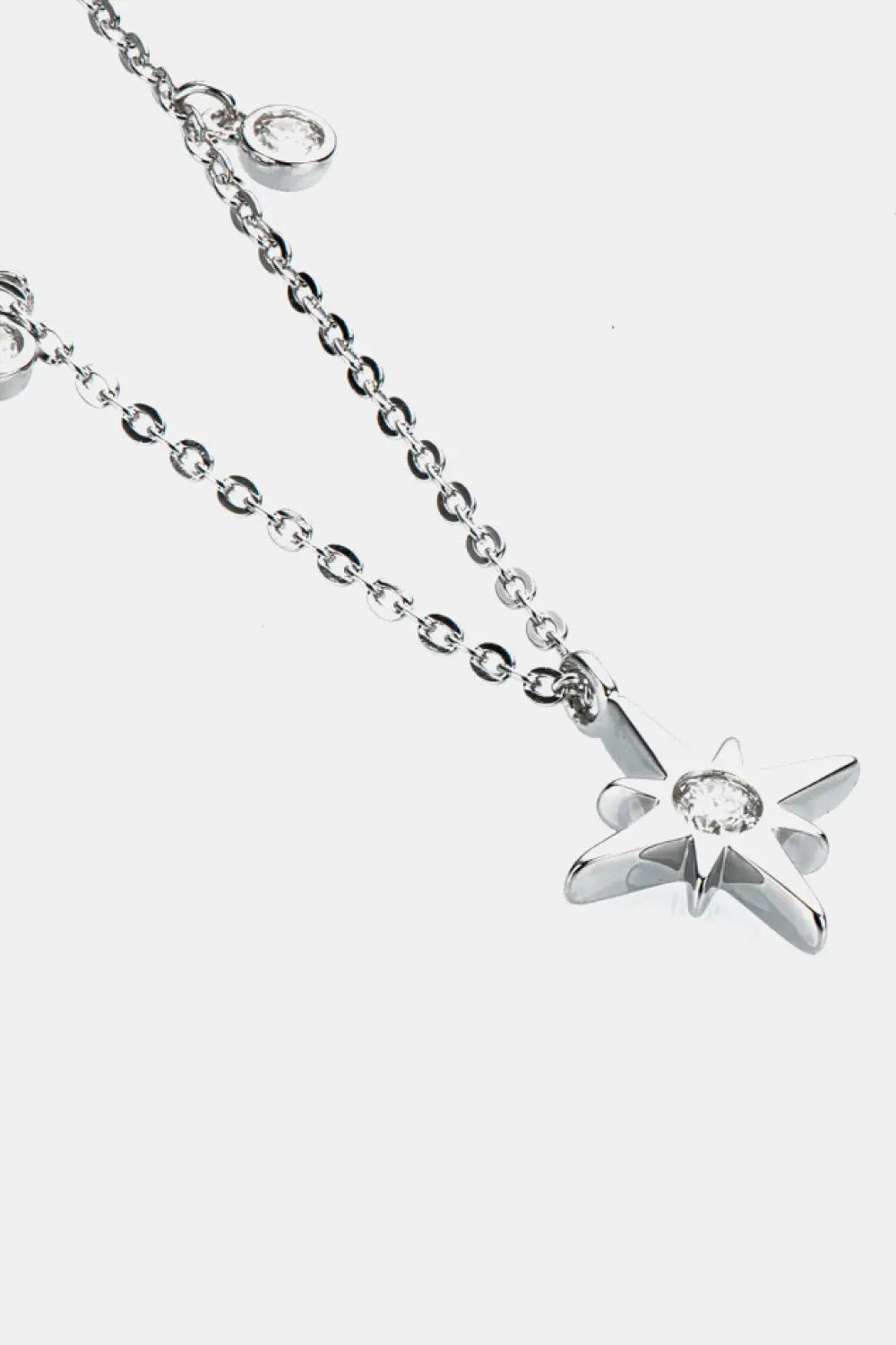 Moissanite North Star Pendant 925 Sterling Silver Necklace - Celeste    