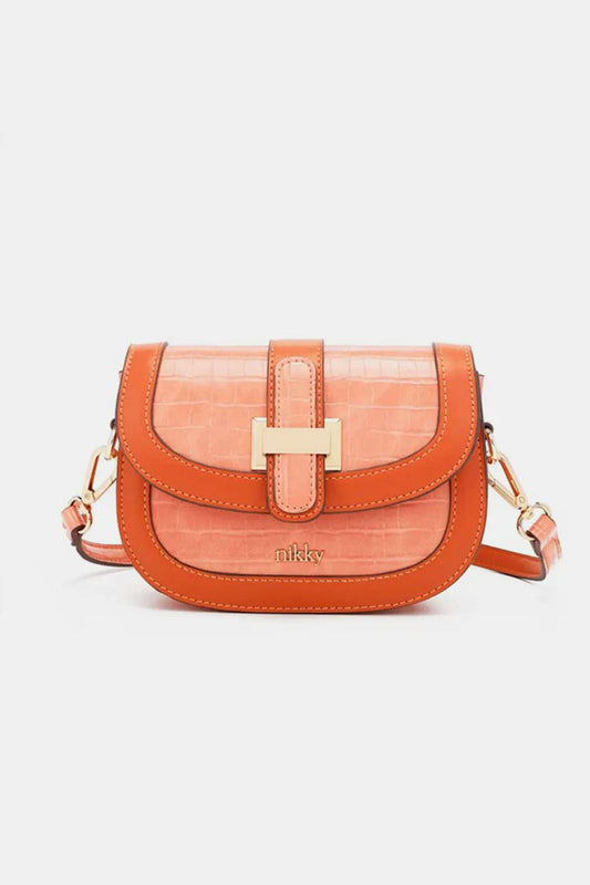 Nicole Lee USA Croc Embossed Crossbody Bag - Celeste    